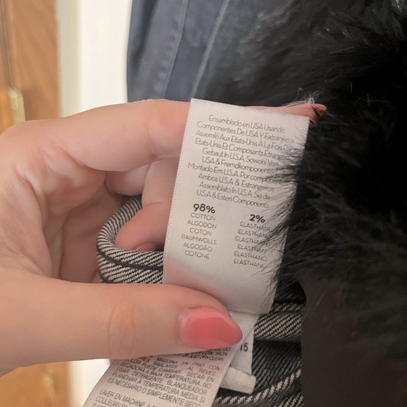 MOTHER The Furry Drifter Denim Faux Fur Jacket - Picture 12 of 14